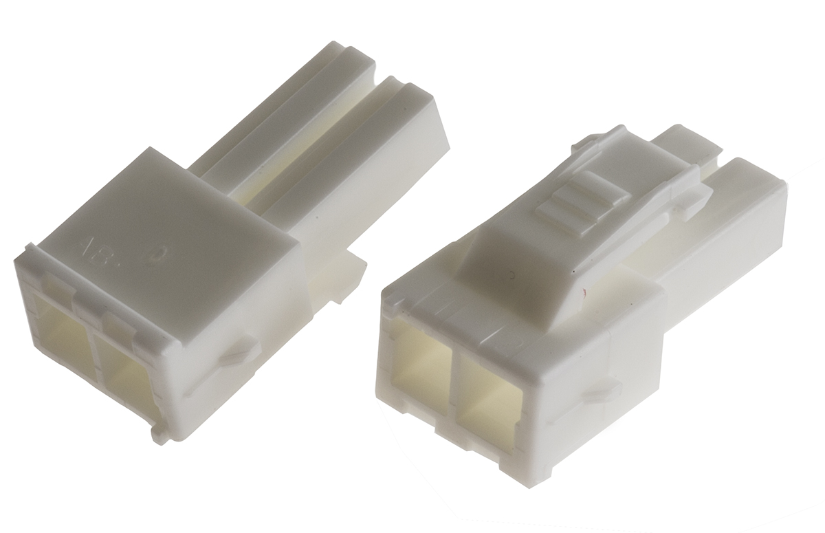 TE Connectivity, Power Double Lock Male Connector Housing, 3.96mm Pitch, 2 Way, 1 Row