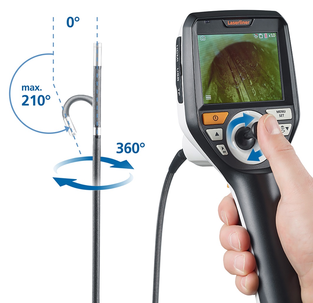 Laserliner 092.275A 6mm probe Inspection Camera, 2m Probe Length, 960 x 72pixels Resolution, LED Illumination