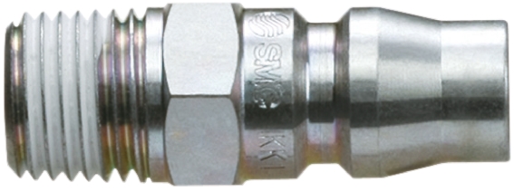 SMC Structural Steel Male Pneumatic Quick Connect Coupling, R 1/4 Male Threaded