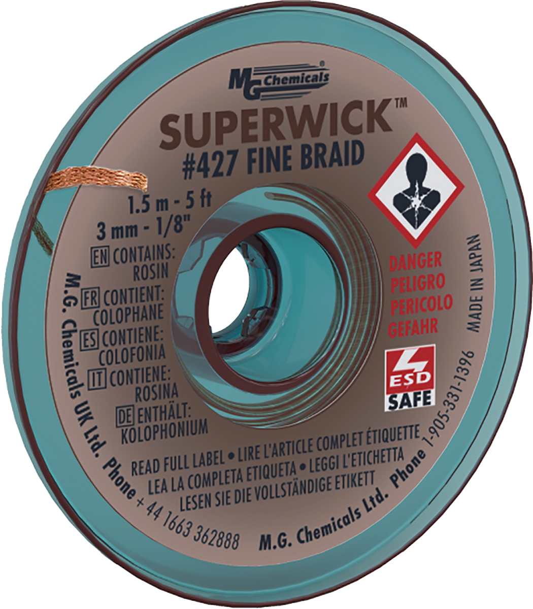 Super Wick SUPERWICK 427 1.5m Desoldering Braid, Width 3mm