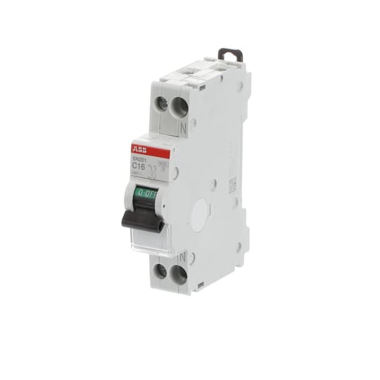 ABB SN201 MCB, 2P, 16A Curve C, 230V AC, 10 kA Breaking Capacity