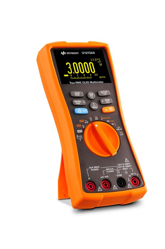 Keysight Technologies U1273A Handheld Digital Multimeter, True RMS, 10A ac Max, 10A dc Max, 1000V ac Max