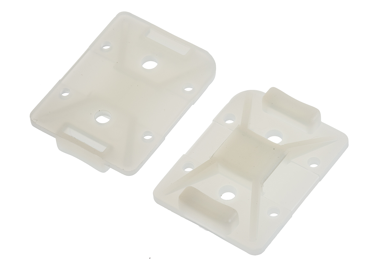 HellermannTyton Natural Cable Tie Mount 25 mm x 32mm, 8mm Max. Cable Tie Width