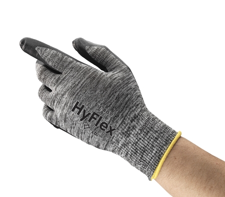 Ansell HyFlex 11-801 Grey Nylon Nylon Work Gloves, Size 7, Nitrile Foam Coating