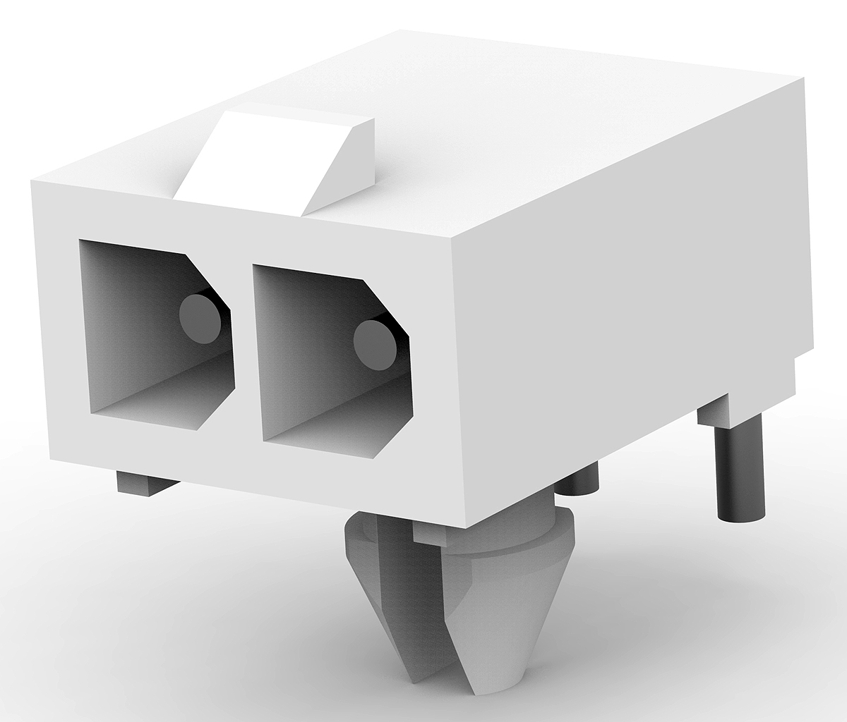 TE Connectivity Mini-Universal MATE-N-LOK Series Right Angle Through Hole PCB Header, 2 Contact(s), 4.14 mm Pitch, 1