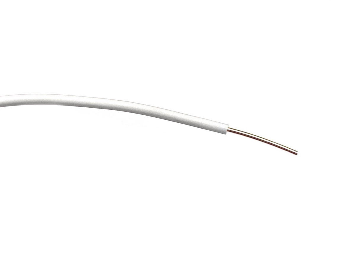 RS PRO White 0.26mm² Hook Up Wire, 23 AWG, 1/0.6 mm, 100m, PVC Insulation