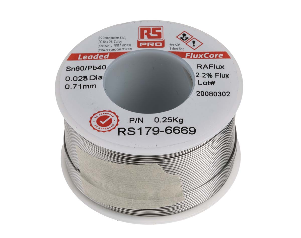 RS PRO Wire, 0.7mm Lead solder, 183°C Melting Point