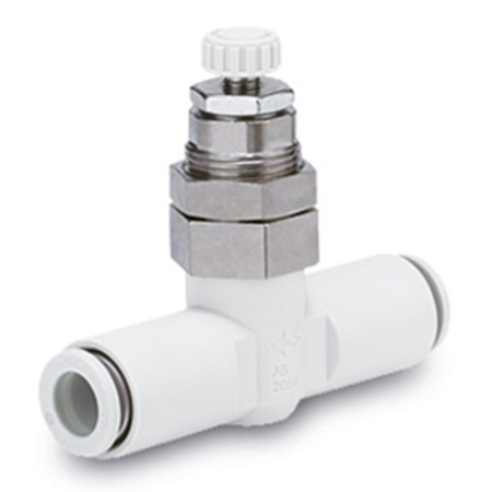 SMC AS100 Series Threaded Speed Controller, M5 Inlet Port, 6mm Tube Inlet Port x 6mm Tube Outlet Port