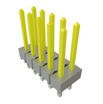 Samtec HTSW Series Vertical Through Hole PCB Header, 10 Contact(s), 2.54 mm Pitch, 2 Row, Unshrouded