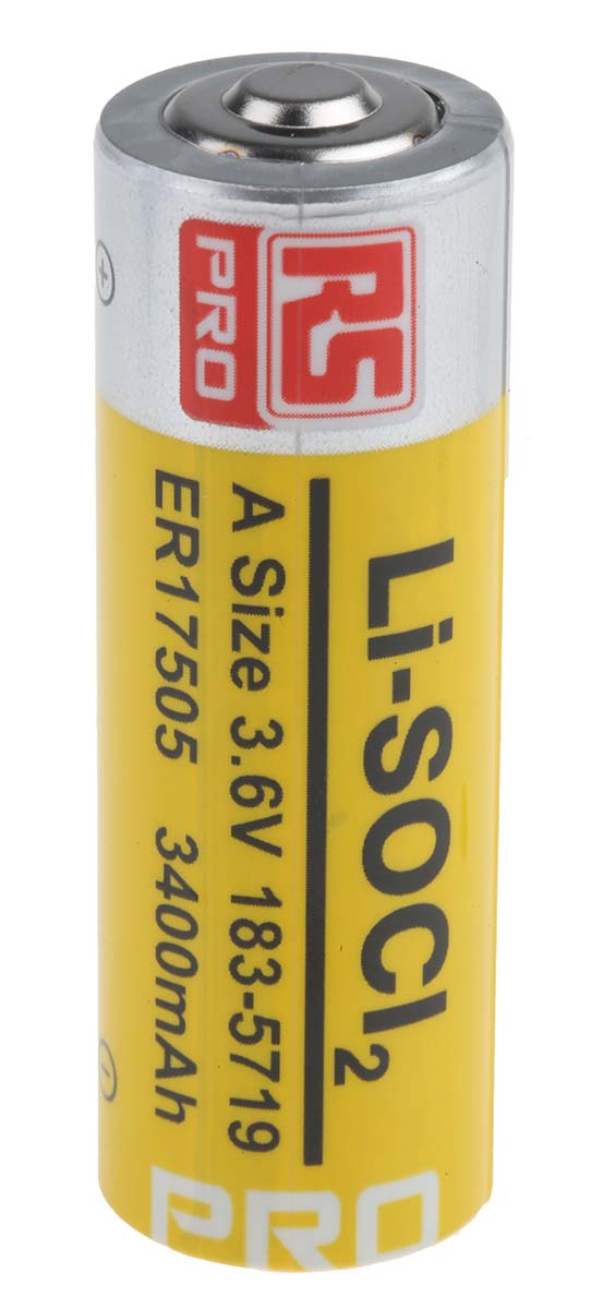 RS PRO Lithium Thionyl Chloride 3.6V, A Battery