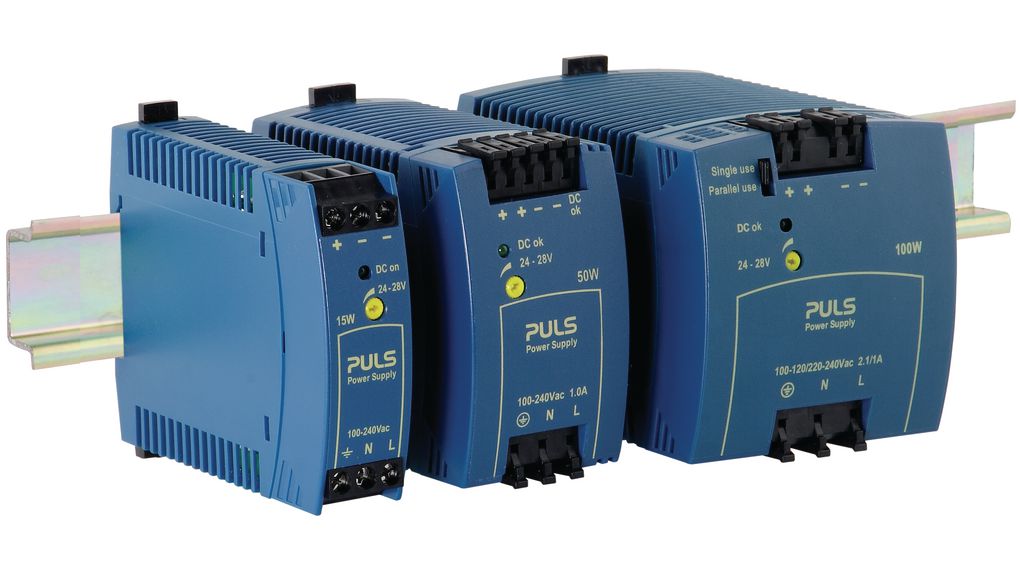PULS MiniLine DIN Rail Power Supply, 480V ac Input, 24V dc Output, 3.75A Output, 90W