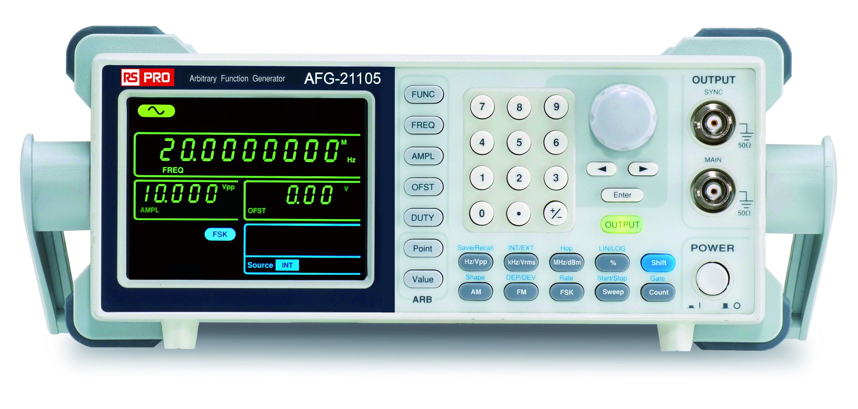 RS PRO AFG21105 Function Generator & Counter, 0.1Hz Min, 5MHz Max, FM Modulation, Variable Sweep