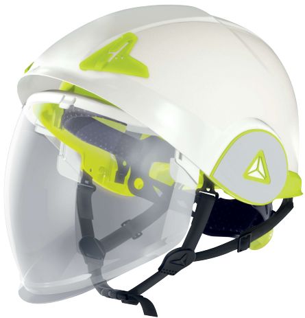 Delta Plus ONYX 2 White Safety Helmet with Chin Strap, AdjustableVentilated