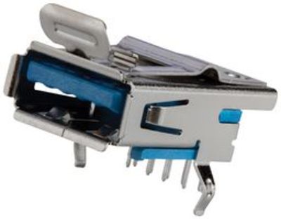 Amphenol Communications Solutions Vertical, PCB Mount, Socket- 9 Port Type A 3.0 USB Connector