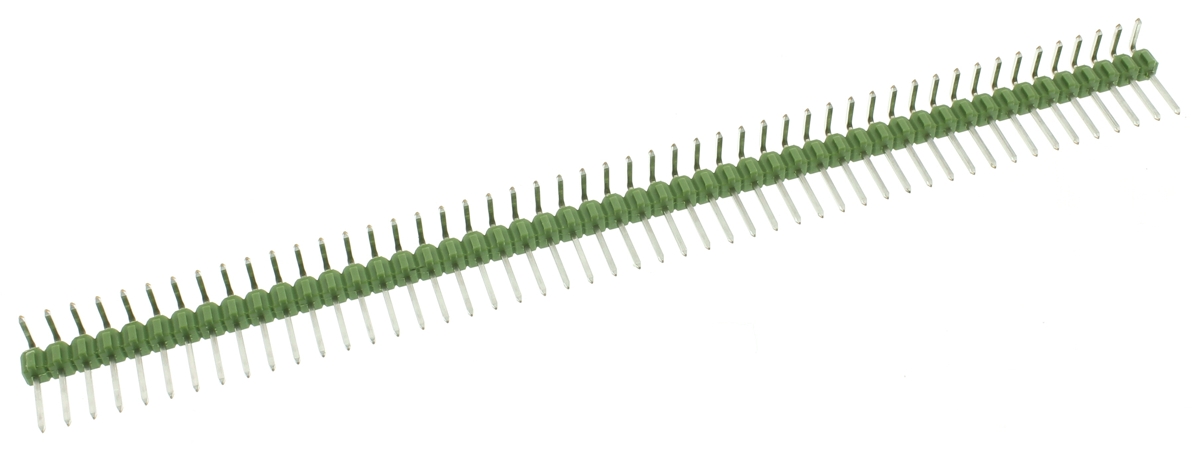 TE Connectivity AMPMODU MOD II Series Right Angle Through Hole Pin Header, 50 Contact(s), 2.54 mm Pitch, 1 Row,
