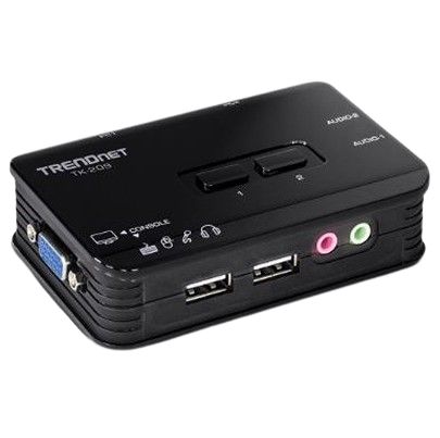 Trendnet 2 Port Dual Monitor USB SVGA, VGA KVM Switch, 3.5 mm Jack 2048 x 1536 Maximum Resolution
