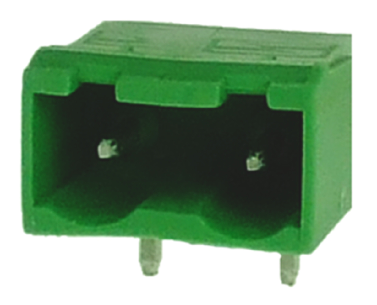 RS PRO 96 Series Right Angle Through Hole Pluggable Terminal Block, 2 Contact(s), 7.62 mm Pitch, 1 Row, Shrouded