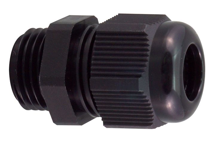 RS PRO Black Nylon Cable Gland, M12 Thread, 3mm min., 6.5mm max., IP68