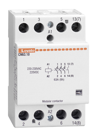 Lovato Modulo CN Contactor, 230 V ac Coil, 4-Pole, 30 A, 4NO, 400 V ac