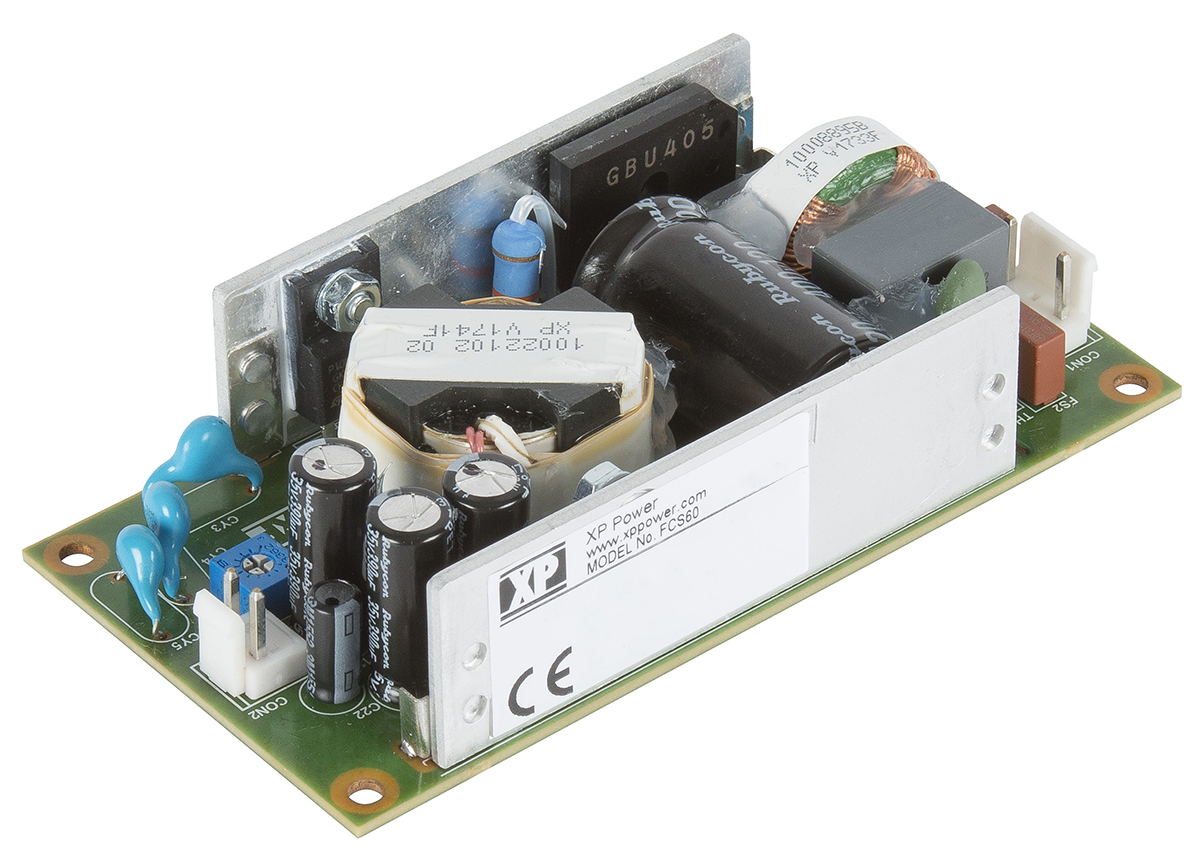 XP Power Switching Power Supply, FCS60US36, 36V dc, 1.67A, 60W, 1 Output, 80 → 264V ac Input Voltage