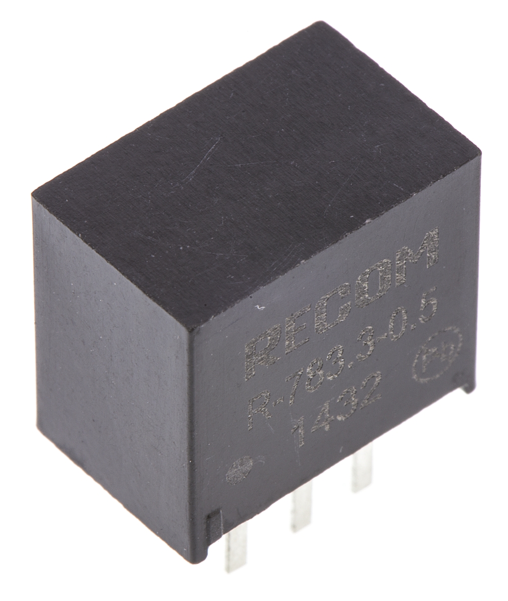 Recom Switching Regulator, Through Hole, 3.3V dc Output Voltage, 4.75 → 32V dc Input Voltage, 500mA Output