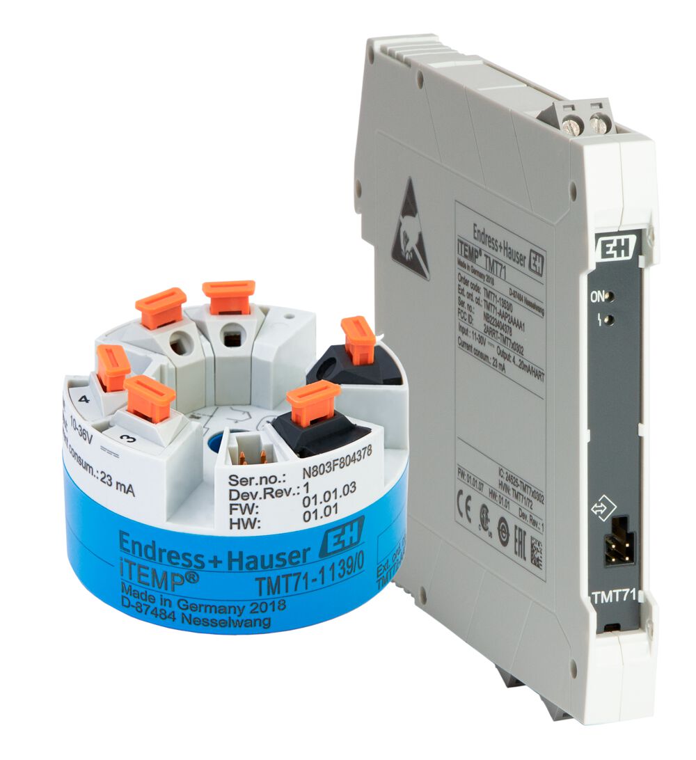 Endress+Hauser iTEMP TMT71 Temperature Transmitter mV, Ohm, RTD, TC Input, 10 → 36 V dc
