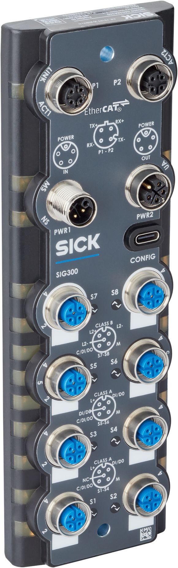 SICK SIG300 Series I/O module, M12, 5 way, 6 port