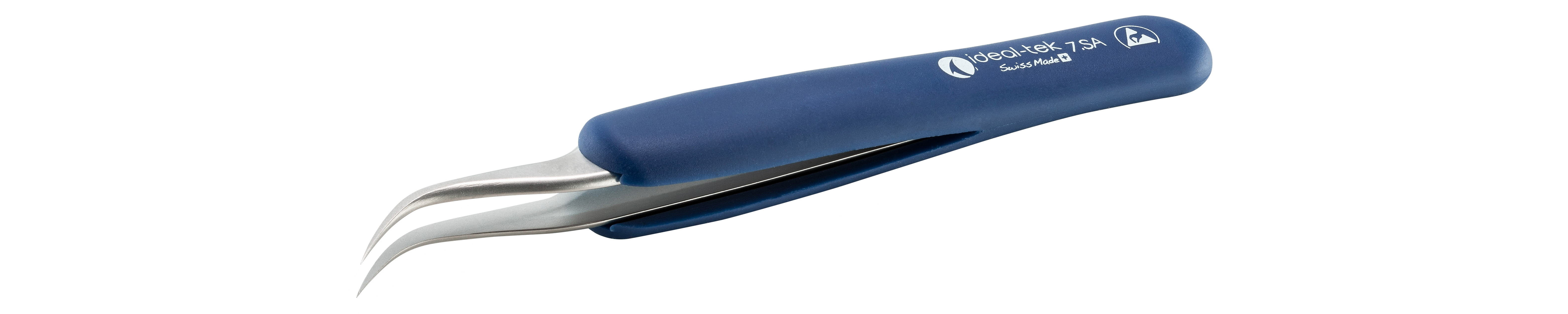 ideal-tek 120 mm, Stainless Steel, Curved, ESD Tweezers
