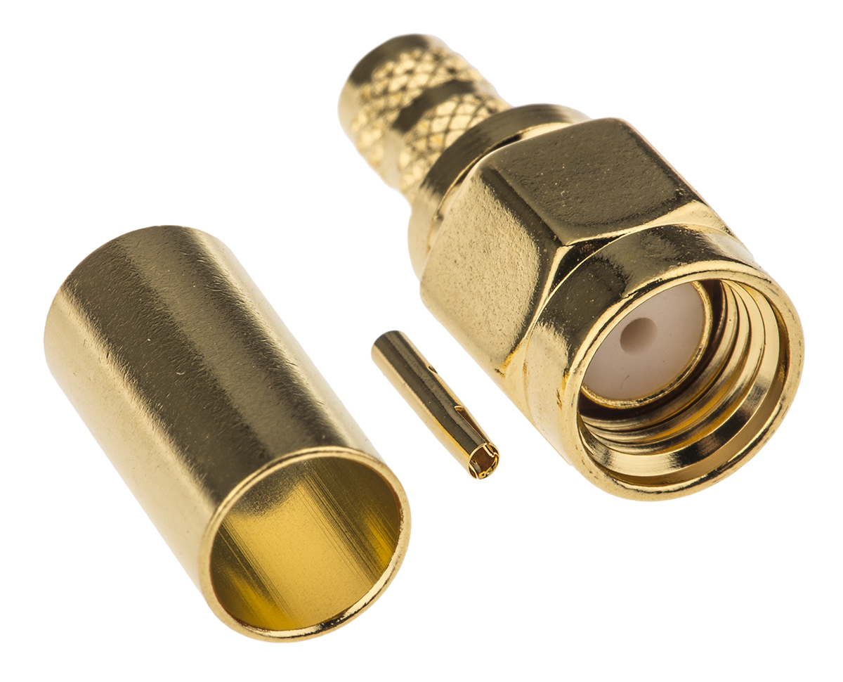 Amphenol RF, Plug Cable Mount SMA Connector, 50Ω, Crimp Termination, Straight Body