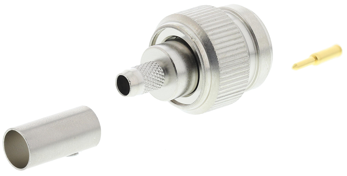 Telegartner, Plug Cable Mount TNC Connector, 50Ω, Crimp Termination, Straight Body