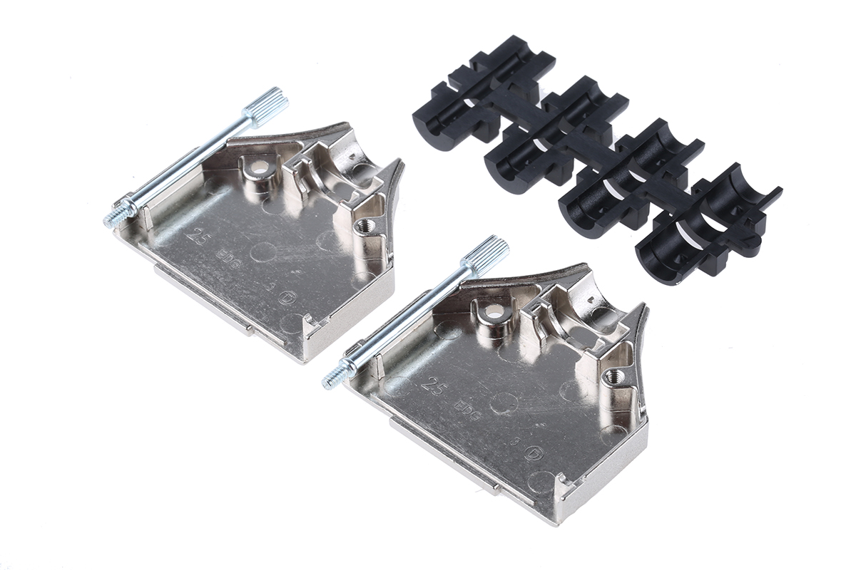MH Connectors MHDTZK Series Zinc D Sub Backshell, 25 Way, Strain Relief