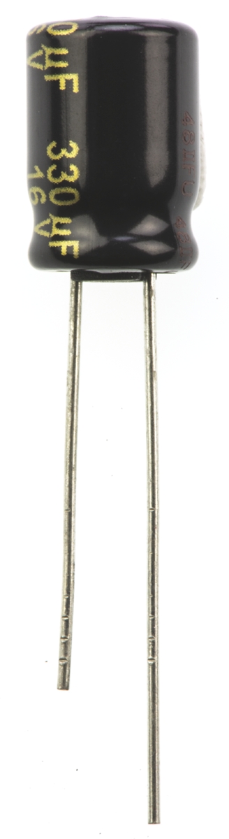 Panasonic 330μF Aluminium Electrolytic Capacitor 16V dc, Radial, Through Hole - EEUFM1C331