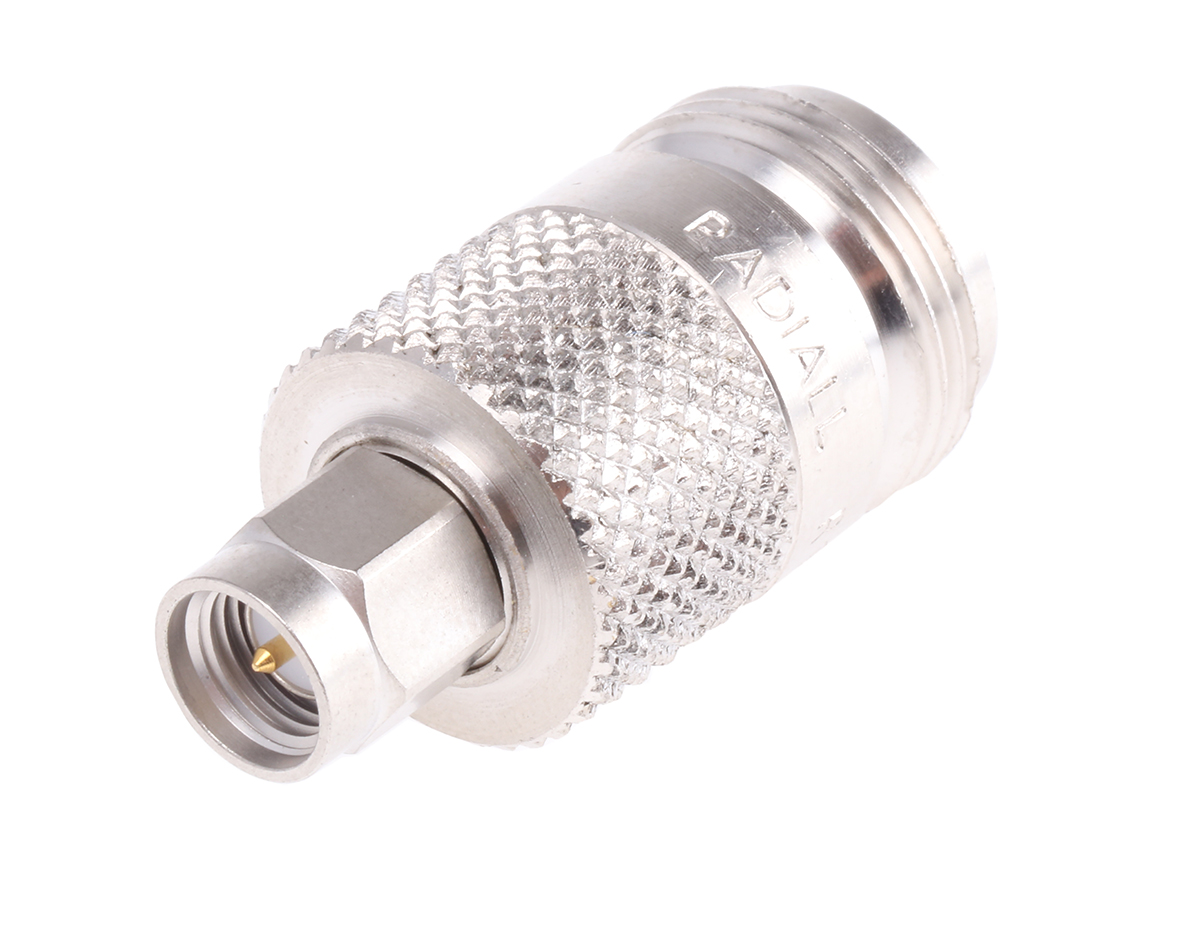 Radiall Straight 50Ω RF Adapter N Socket to SMA Plug 11GHz