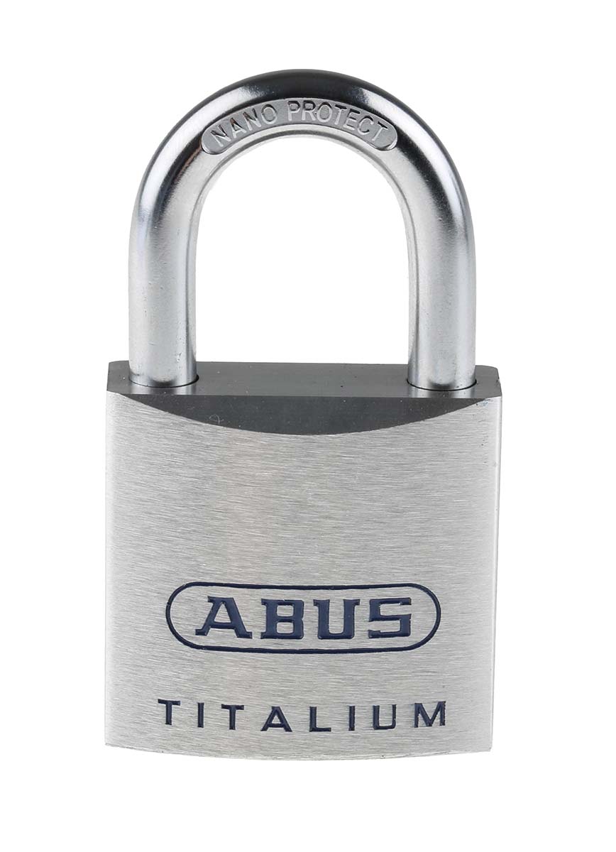 ABUS Key Weatherproof Titanium Weatherproof Padlock, 8mm Shackle, 45mm Body