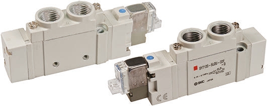 SMC 5/2 Pneumatic Solenoid Valve - Solenoid/Pilot G 1/4 SY7000 Series 24V dc