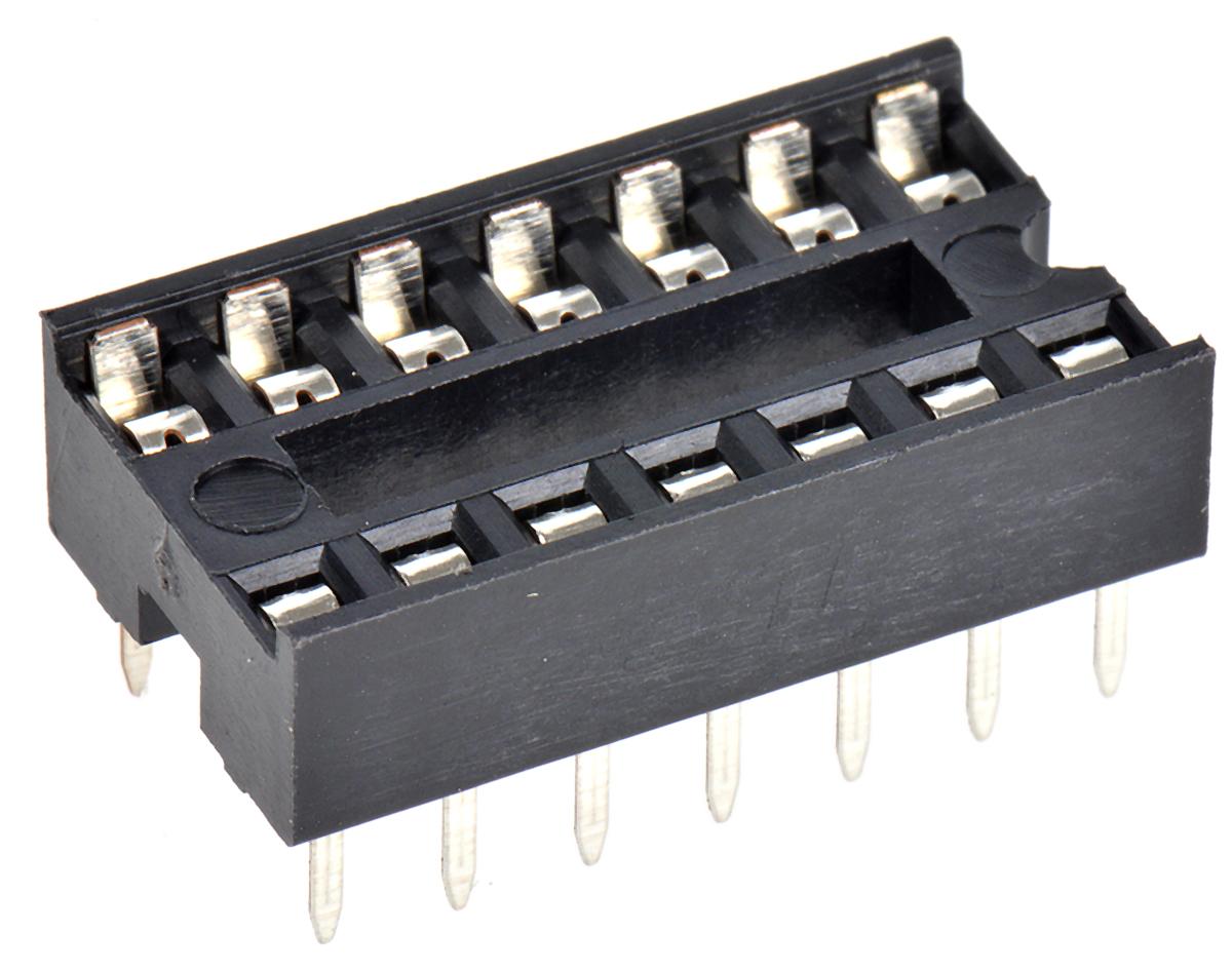 TE Connectivity, 1-2199298 2.54mm Pitch Straight 14 Way, Through Hole Standard Pin Ladder IC Dip Socket, 1A