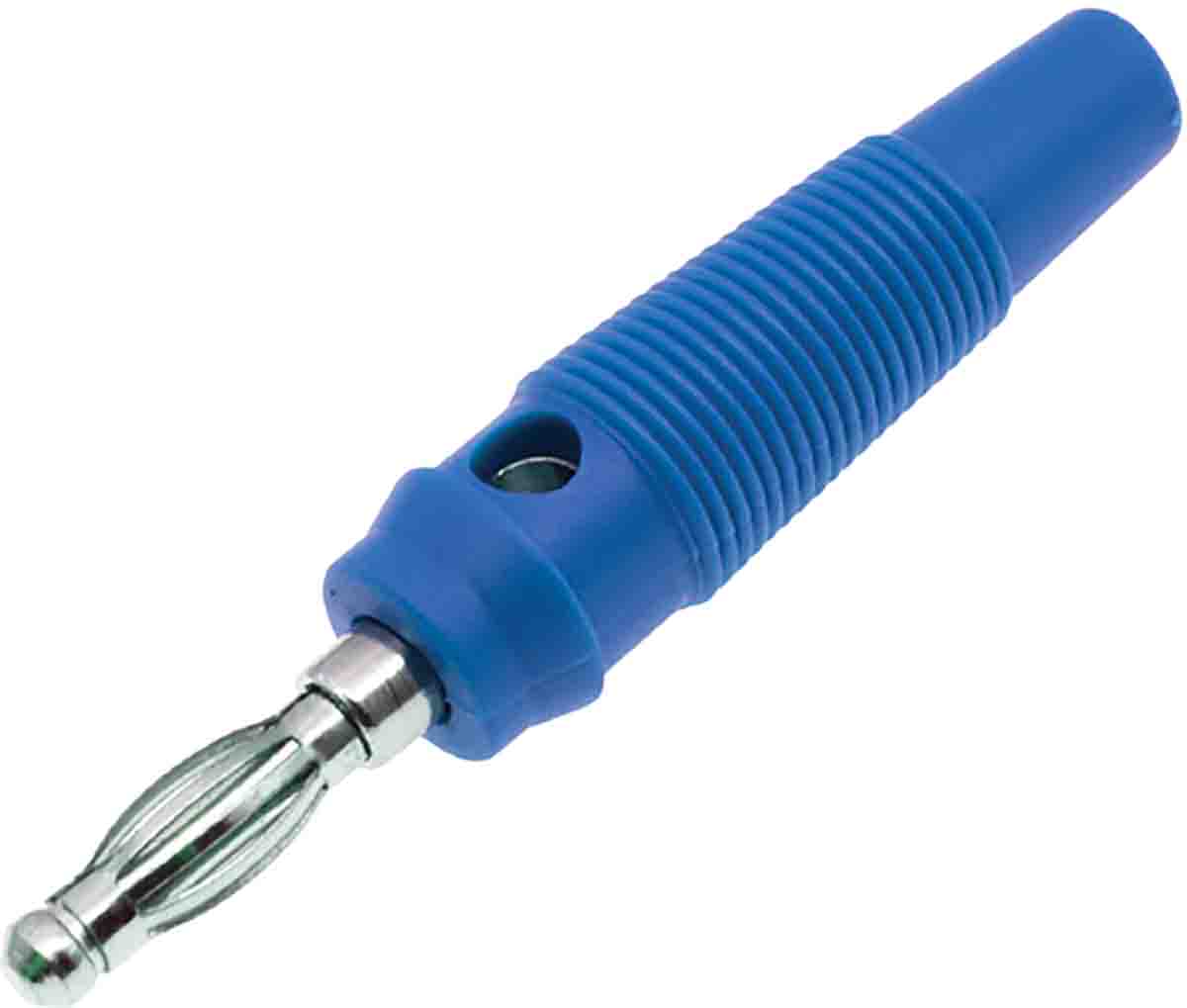 RS PRO Blue Male Banana Plug, 4 mm Connector, Screw Termination, 24A, 30V, Nickel Plating