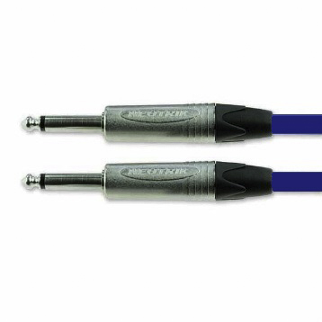 Van Damme Male 6.35mm Mono Jack to Male 6.35mm Mono Jack Aux Cable, Blue, 3m 101-002-202-060