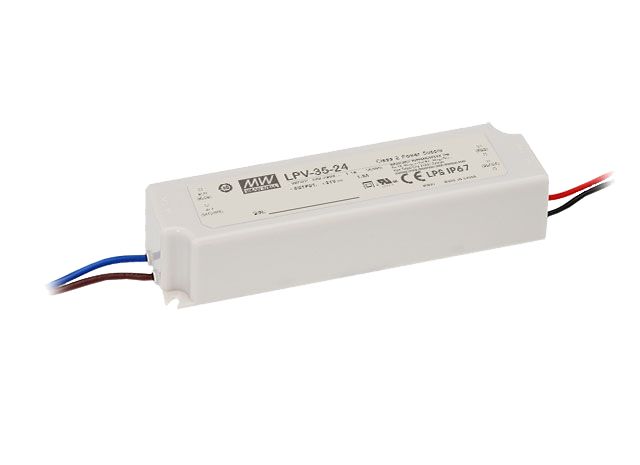 MEAN WELL LED Driver, 24V Output, 36W Output, 1.5A Output, Constant Voltage