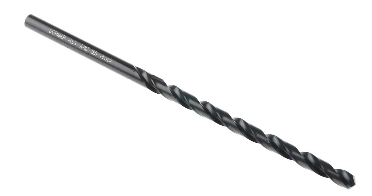 Dormer A110 Series HSS Twist Drill Bit, 5.5mm Diameter, 139 mm Overall