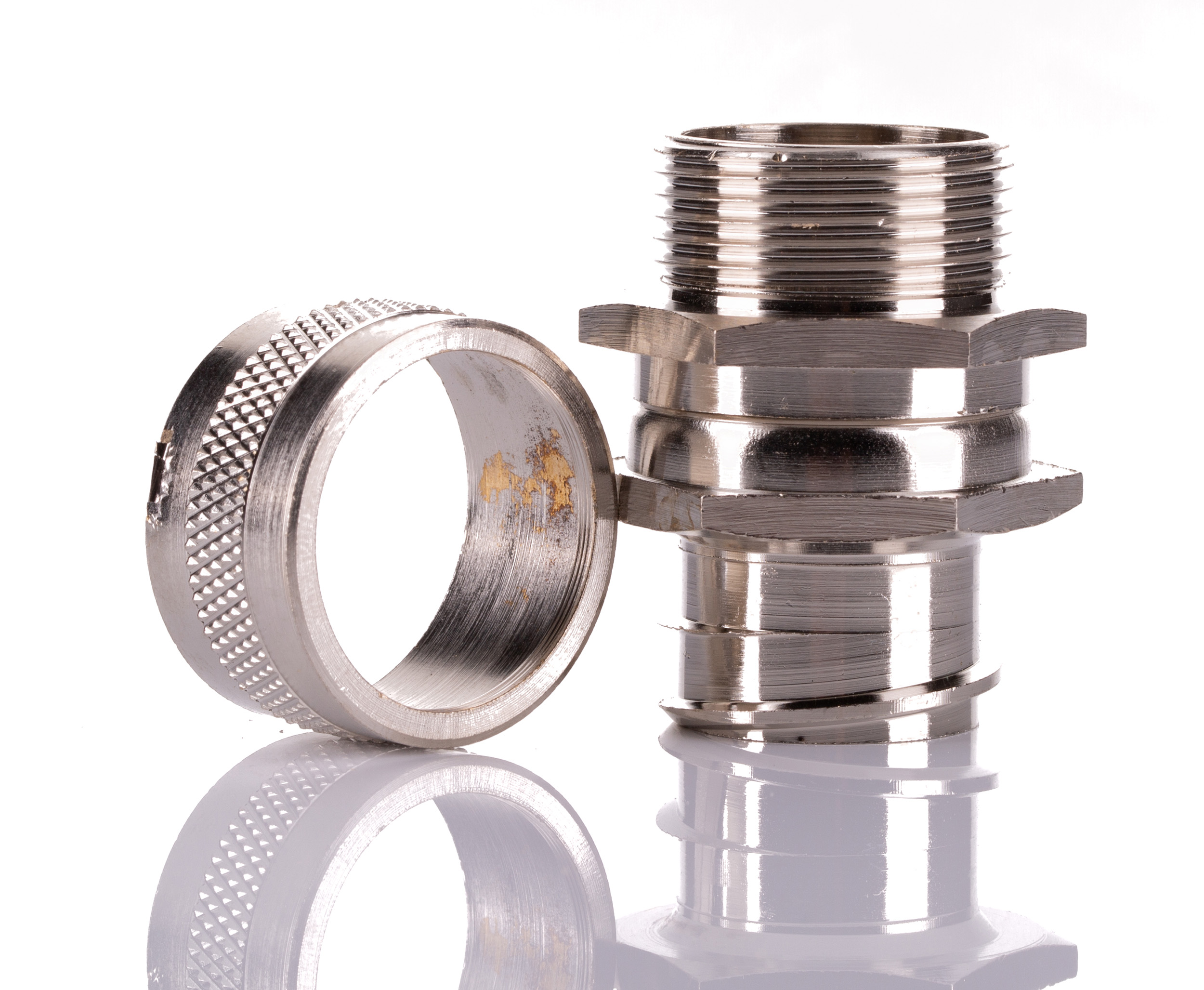 RS PRO Swivel, Conduit Fitting, 25mm Nominal Size, M25, Brass, Silver IP54 rating
