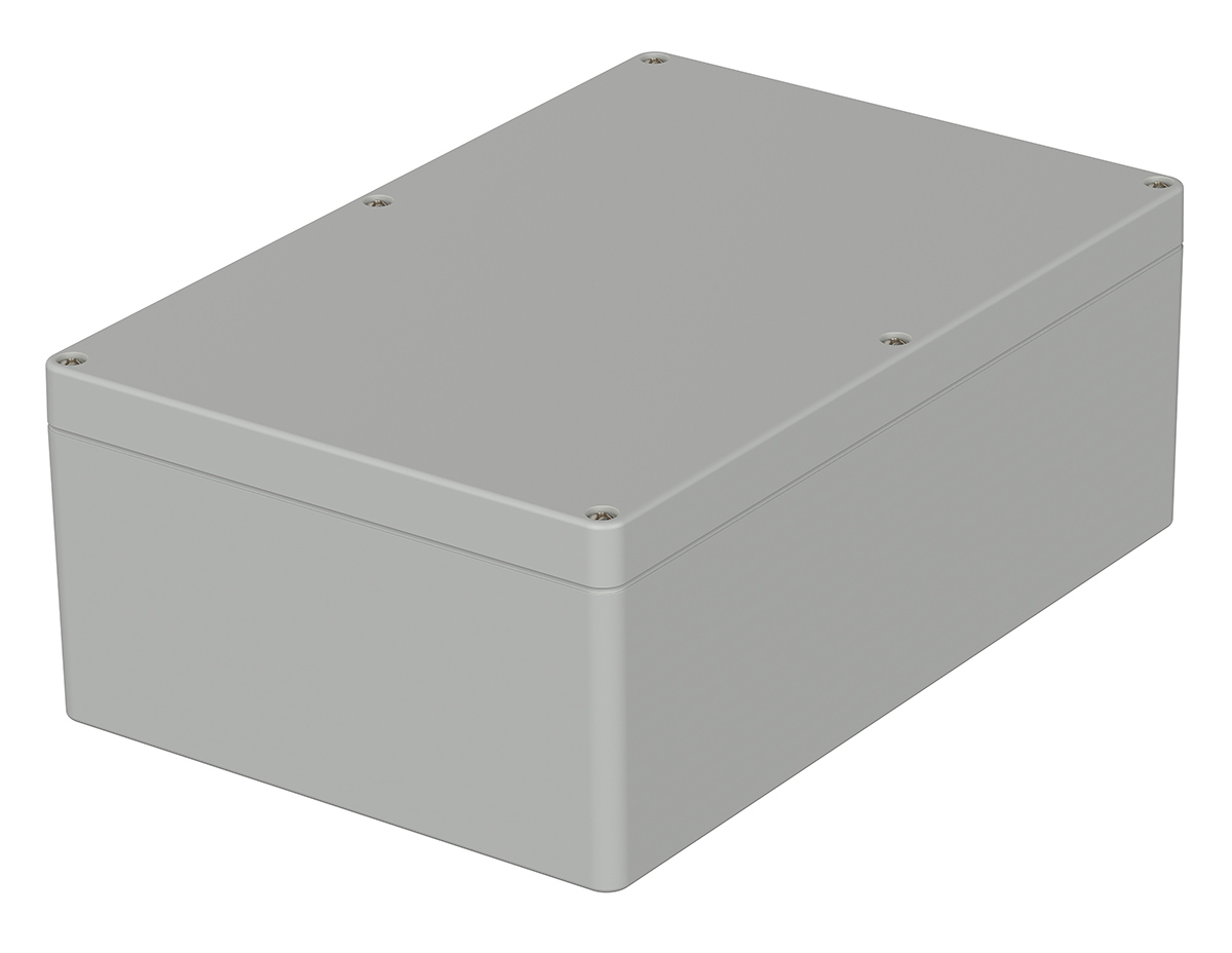 Bopla Euromas Series Grey ABS Enclosure, IP66, Flanged, Grey Lid, 240 x 160 x 90mm