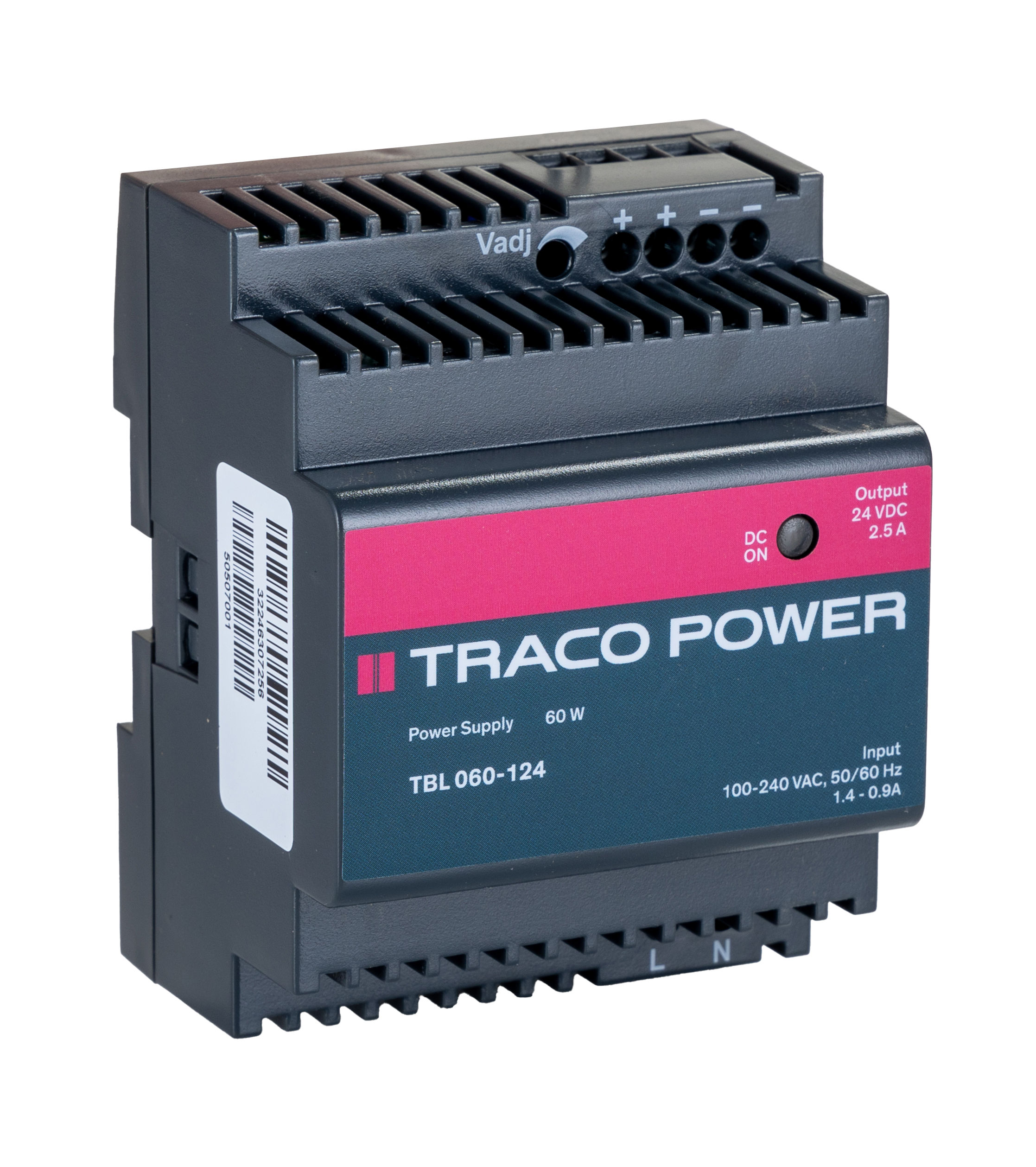 TRACOPOWER TBL Switched Mode DIN Rail Power Supply, 85 → 264V ac ac Input, 24V dc dc Output, 2.5A Output, 60W