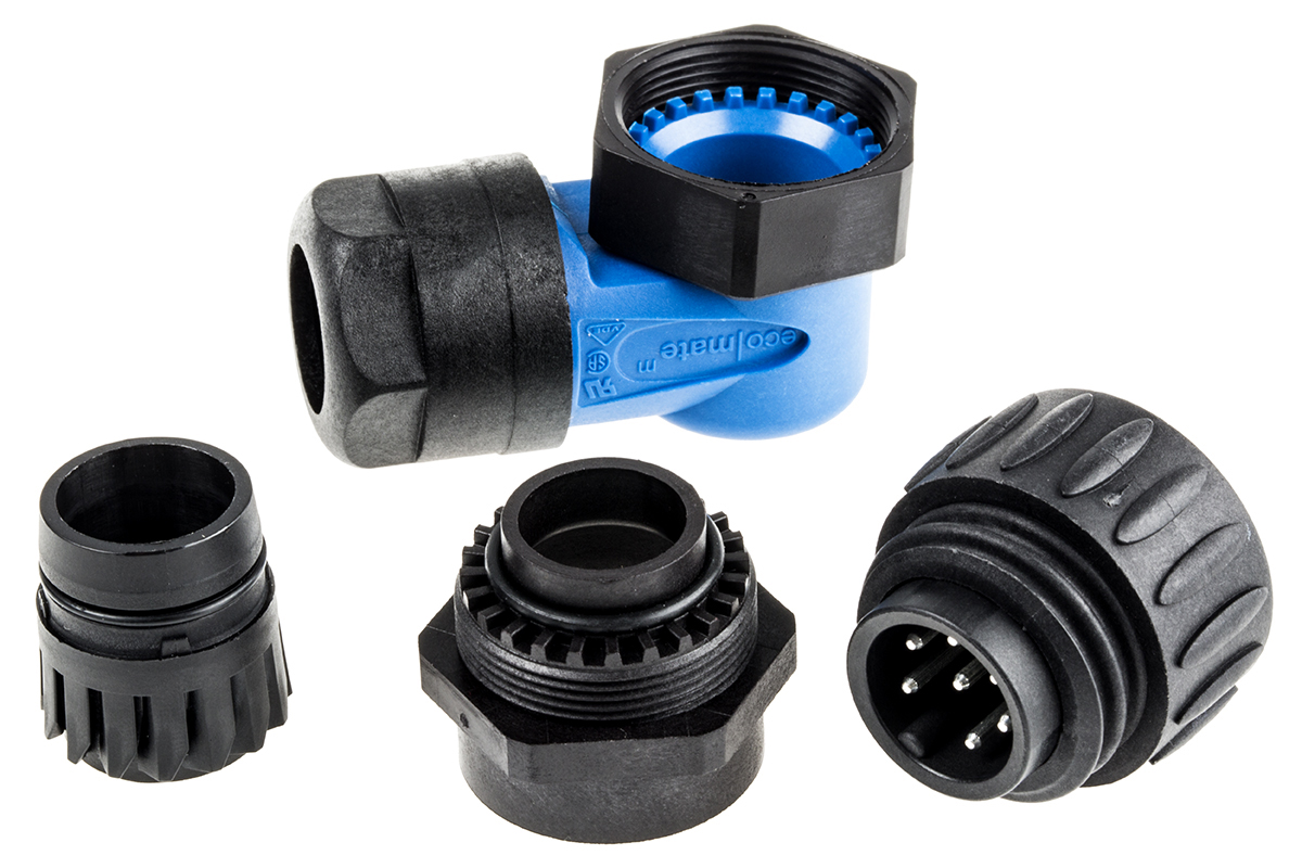 Amphenol Industrial Circular Connector, 6 Contacts, Cable, Standard Connector, Plug, Male, IP67, Ecomate M Series