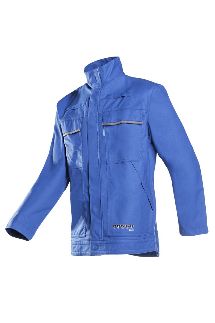Sioen Uk 019VA2PF9 Blue, Anti-Static, Chemical Resistant, Flame Retardant, Waterproof Jacket, L