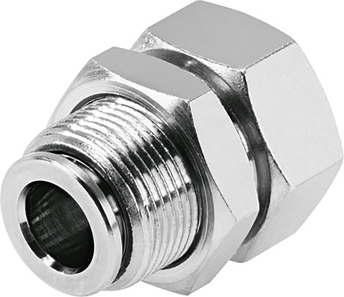 Festo Bulkhead Threaded-to-Tube Adaptor, G 1/8 Female to Push In 4 mm, Threaded-to-Tube Connection Style, 578294