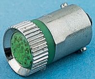 RS PRO Green LED Indicator Lamp, 28V ac/dc, BA9s Base, 10mm Diameter, 170/160mcd