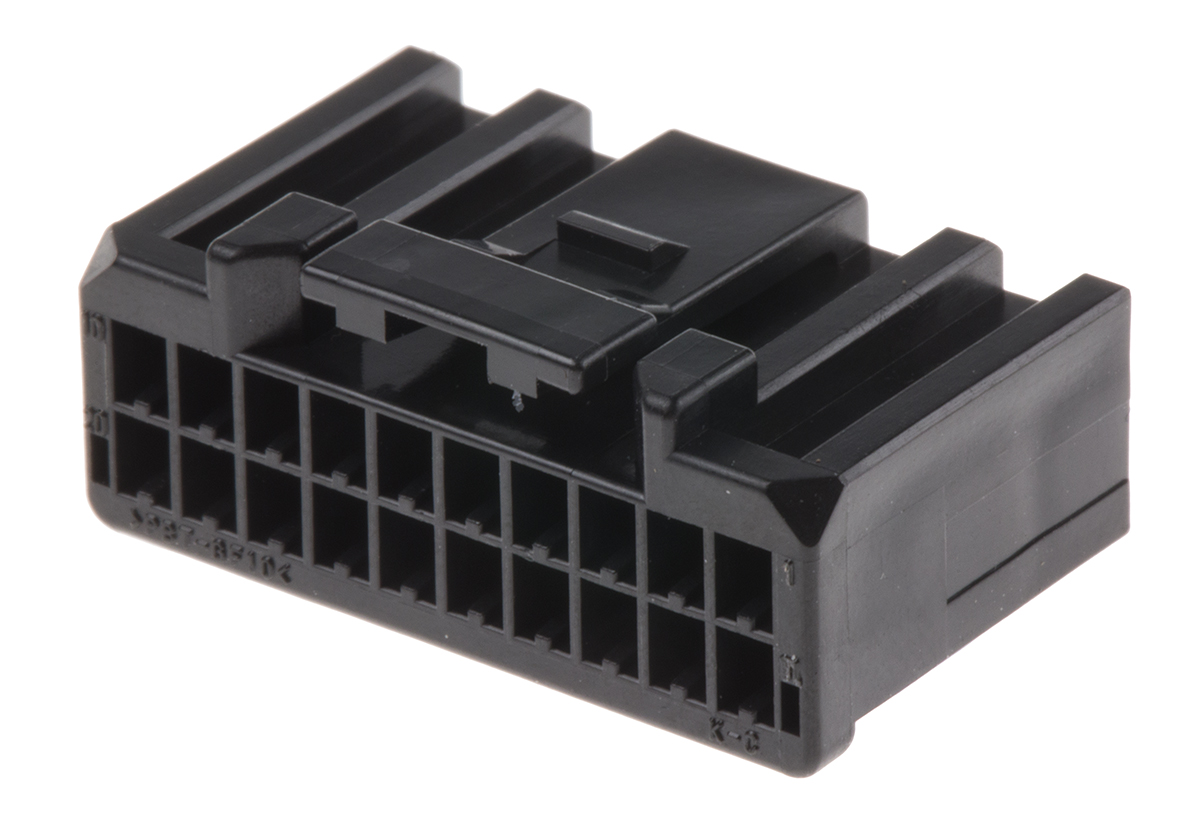 JST, CPT Automotive Connector Socket Black Surface Mount 20 Way, Crimp Termination 20CPT-B-2A