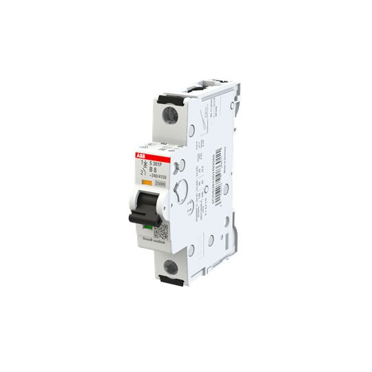 ABB System Pro M Compact S300P MCB, 1P, 8A Curve B, 240V AC, 72V DC, 25 kA Breaking Capacity