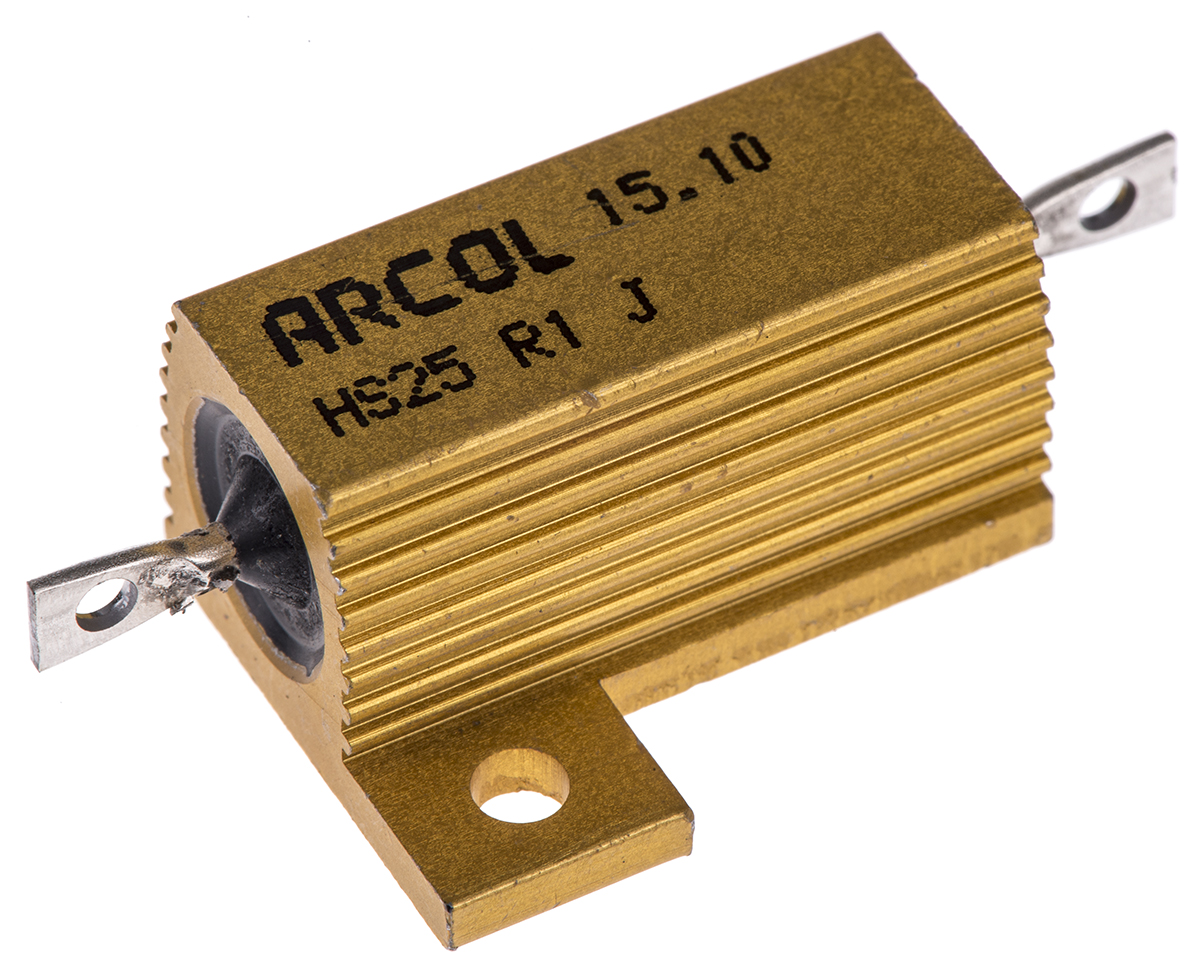 Arcol, 100mΩ 25W Wire Wound Chassis Mount Resistor HS25 R1 J ±5%
